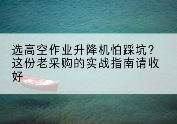 滨城高空作业升降机厂家推荐-选高空作业升降机怕踩坑？这份老采购的实战指南请收好