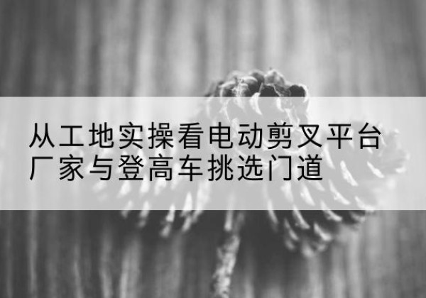 滨城电动剪叉升降平台厂家-从工地实操看电动剪叉平台厂家与登高车挑选门道