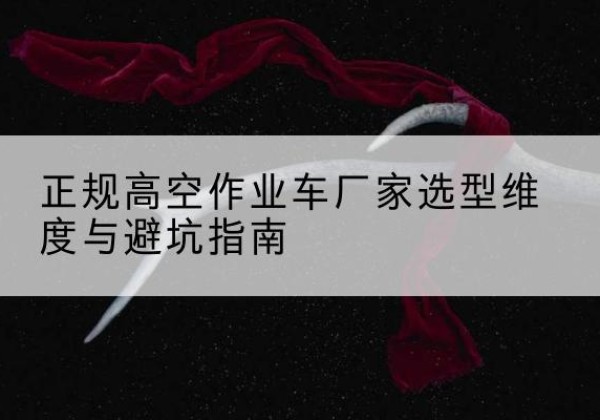 滨城高空作业车厂家-正规选型维度与避坑指南